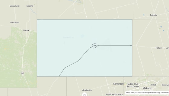 Map preview of Andrews County, TX - Unemployment Rate