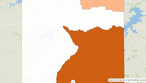 Map preview of Archer County, TX - Population by Census Tract (2023)