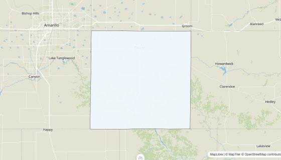 Map preview of Armstrong County, TX - Median Home Value