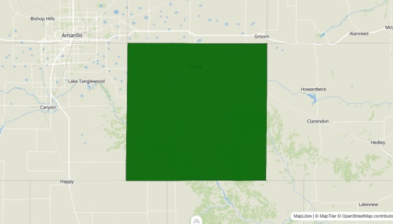 Map preview of Armstrong County, TX - Poverty Rate