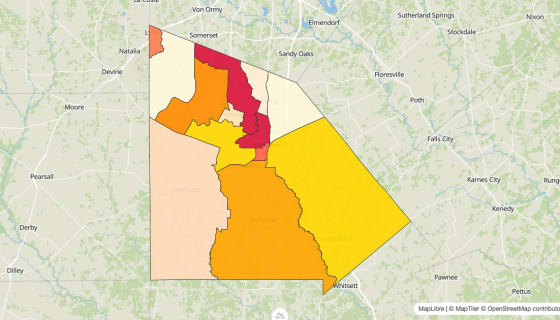 Map preview of Atascosa County, TX - Median Gross Rent