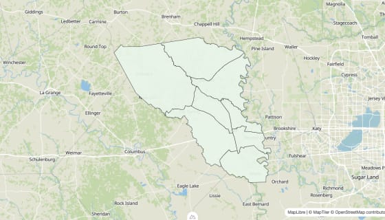 Map preview of Austin County, TX - Housing Vacancy Rate