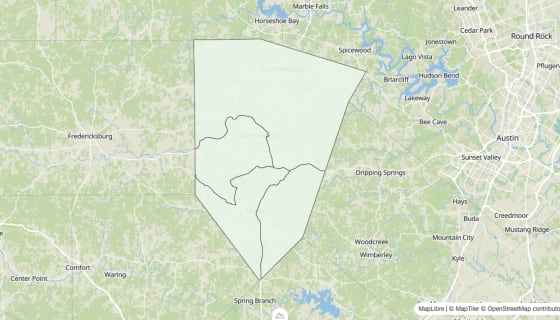 Map preview of Blanco County, TX - Housing Vacancy Rate