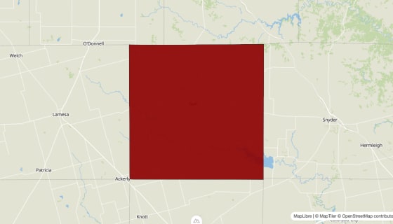 Map preview of Borden County, TX - Median Household Income