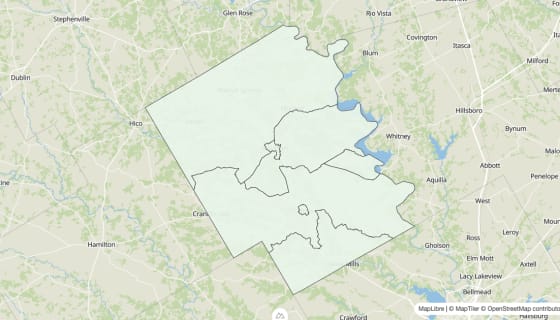 Map preview of Bosque County, TX - Housing Vacancy Rate