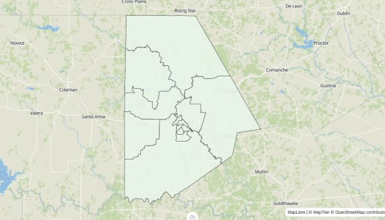 Map preview of Brown County, TX - Housing Vacancy Rate