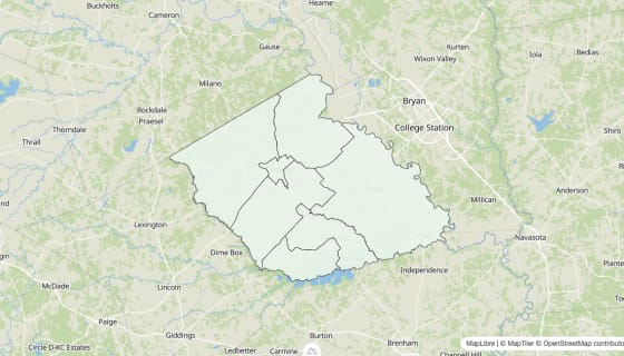 Map preview of Burleson County, TX - Housing Vacancy Rate