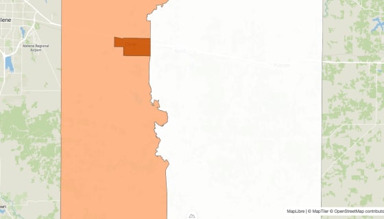 Map preview of Callahan County, TX - Population by Census Tract (2023)