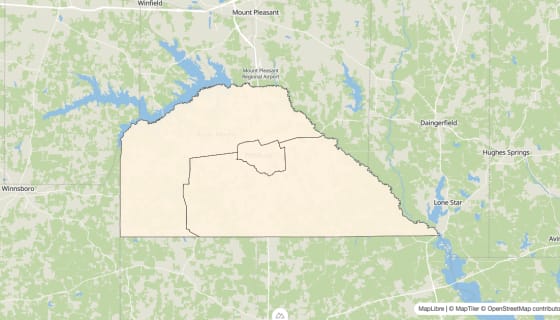 Map preview of Camp County, TX - Bachelor's Degree Rate
