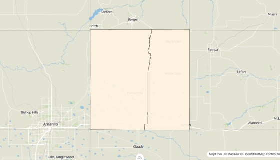 Map preview of Carson County, TX - Bachelor's Degree Rate