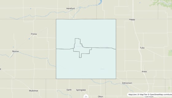 Map preview of Castro County, TX - Unemployment Rate