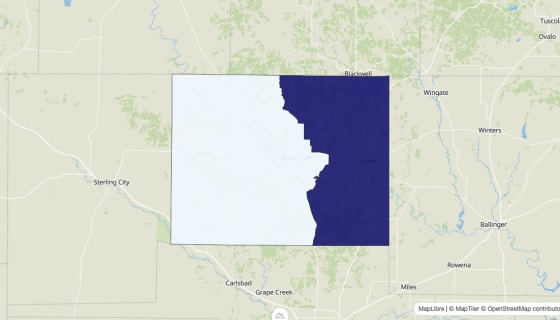 Map preview of Coke County, TX - Median Home Value