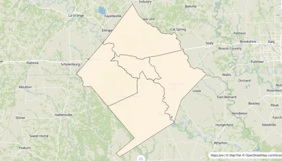 Map preview of Colorado County, TX - Bachelor's Degree Rate