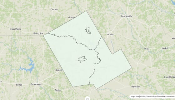 Map preview of Comanche County, TX - Housing Vacancy Rate
