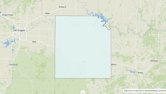 Map preview of Concho County, TX - Unemployment Rate