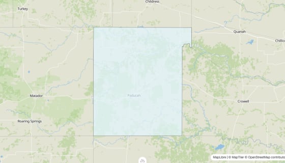 Map preview of Cottle County, TX - Median Age