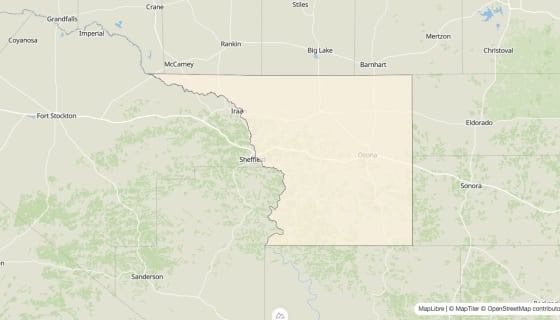 Map preview of Crockett County, TX - Bachelor's Degree Rate