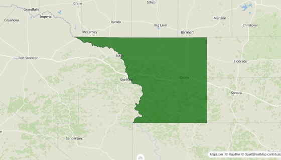 Map preview of Crockett County, TX - Poverty Rate