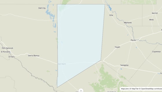 Map preview of Culberson County, TX - Median Age