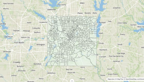 Map preview of Dallas County, TX - Housing Vacancy Rate