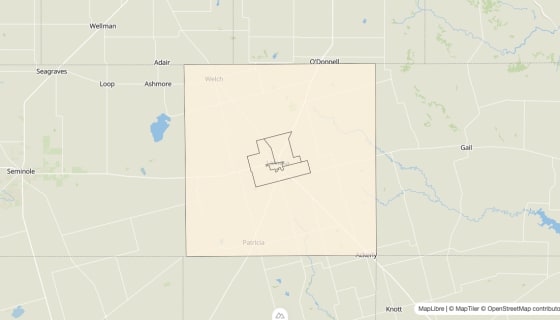 Map preview of Dawson County, TX - Bachelor's Degree Rate
