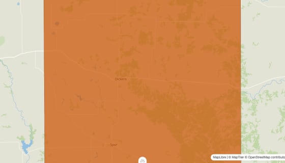 Map preview of Dickens County, TX - Population by Census Tract (2023)