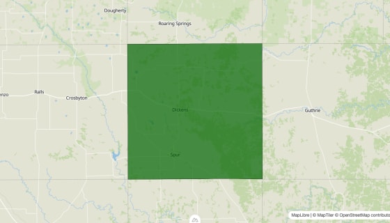 Map preview of Dickens County, TX - Poverty Rate