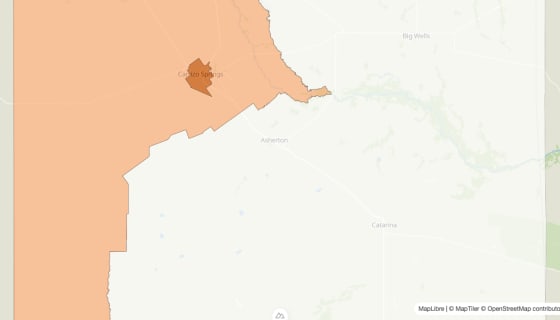 Map preview of Dimmit County, TX - Population by Census Tract (2023)