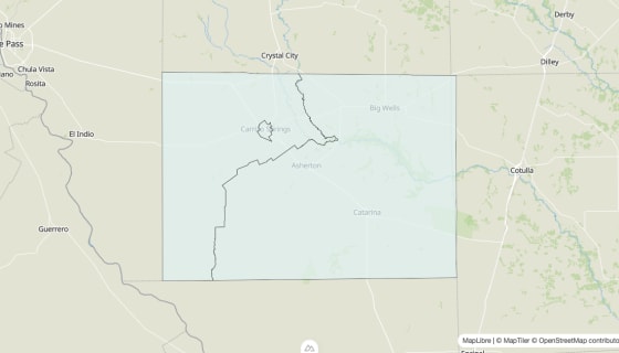 Map preview of Dimmit County, TX - Unemployment Rate