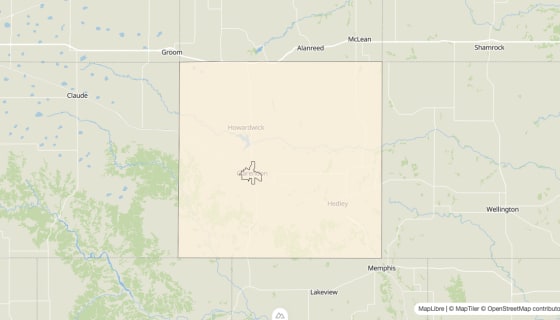Map preview of Donley County, TX - Bachelor's Degree Rate