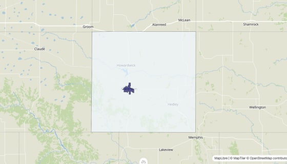 Map preview of Donley County, TX - Median Home Value