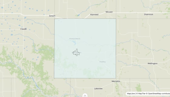 Map preview of Donley County, TX - Unemployment Rate