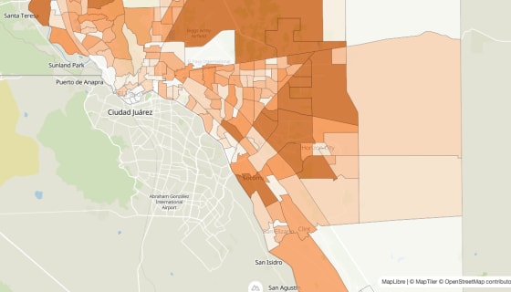 Map preview of El Paso County, TX - Population by Census Tract (2023)