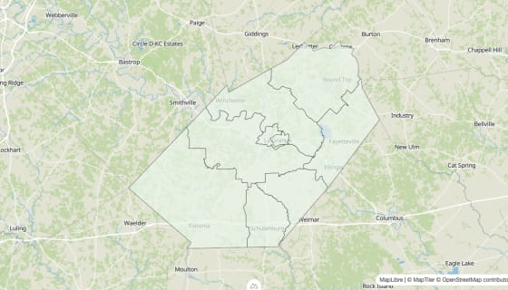 Map preview of Fayette County, TX - Housing Vacancy Rate