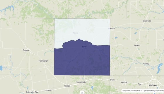 Map preview of Fisher County, TX - Median Home Value