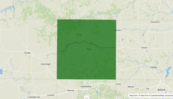 Map preview of Fisher County, TX - Poverty Rate