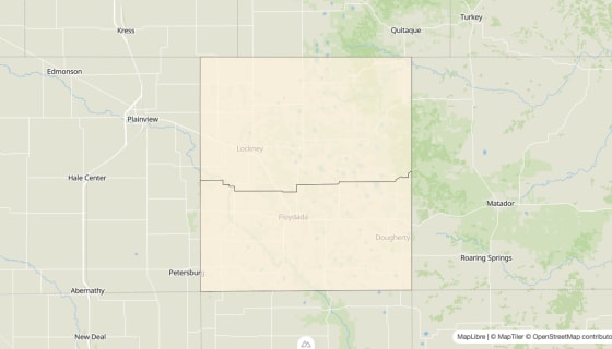 Map preview of Floyd County, TX - Bachelor's Degree Rate