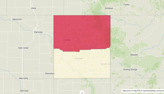 Map preview of Floyd County, TX - Median Gross Rent