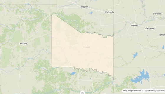 Map preview of Foard County, TX - Bachelor's Degree Rate