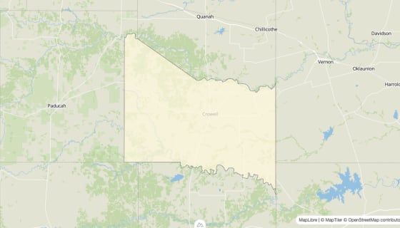 Map preview of Foard County, TX - Median Gross Rent