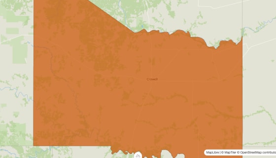 Map preview of Foard County, TX - Population by Census Tract (2023)