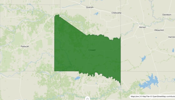 Map preview of Foard County, TX - Poverty Rate