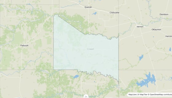 Map preview of Foard County, TX - Unemployment Rate