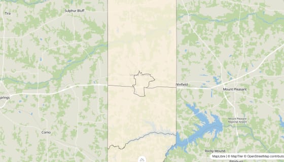 Map preview of Franklin County, TX - Bachelor's Degree Rate