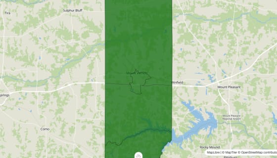 Map preview of Franklin County, TX - Poverty Rate