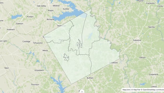 Map preview of Freestone County, TX - Housing Vacancy Rate