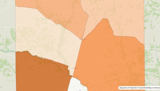 Map preview of Frio County, TX - Population by Census Tract (2023)