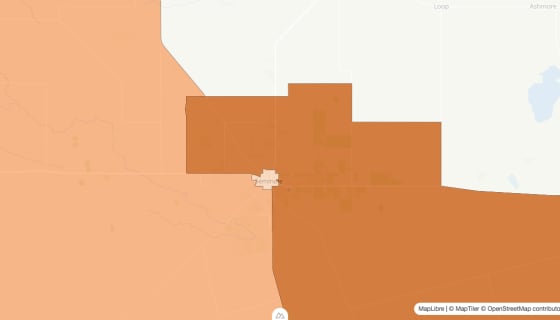 Map preview of Gaines County, TX - Population by Census Tract (2023)