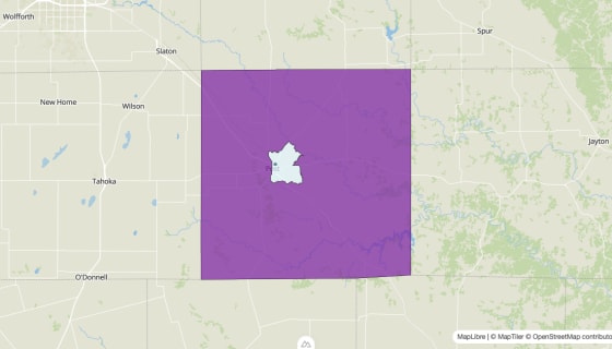 Map preview of Garza County, TX - Median Age