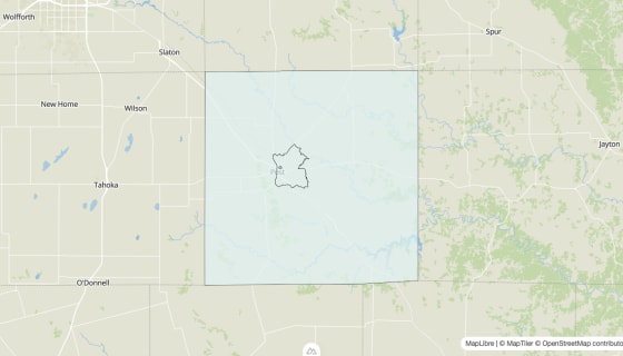 Map preview of Garza County, TX - Unemployment Rate